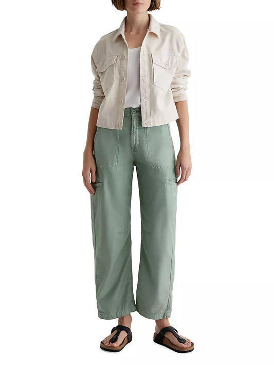 AG Hazal High-Rise Utility Barrel, Sulfur Matcha Latte