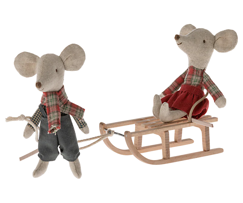 Maileg Wooden Sled, Mouse