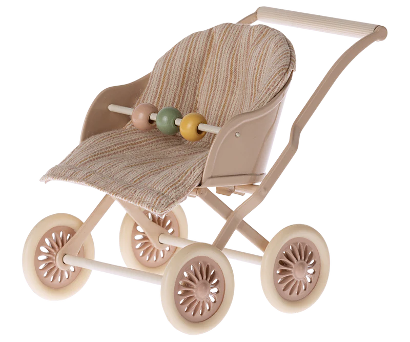 Maileg Stroller, Baby Mice - Rose