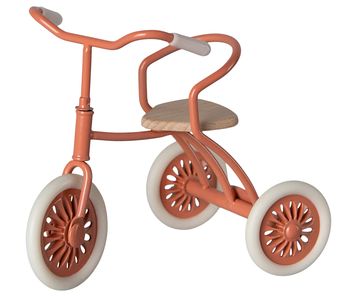 Maileg Abri A Tricycle, Mouse, Coral