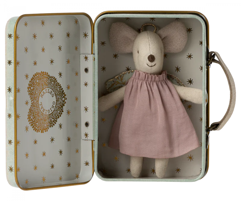 Maileg Angel Mouse In Suitcase, Little Sister