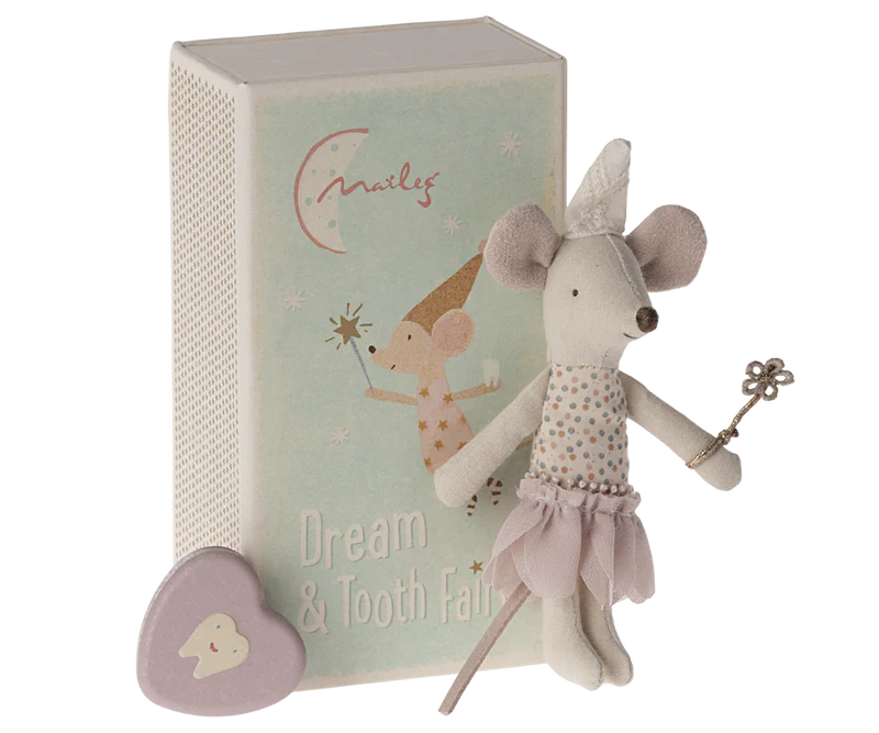 Maileg Tooth Fairy Mouse, Little Sister In Matchbox