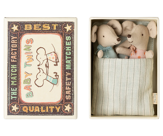 Maileg Twins, Baby Mice in Matchbox (New)