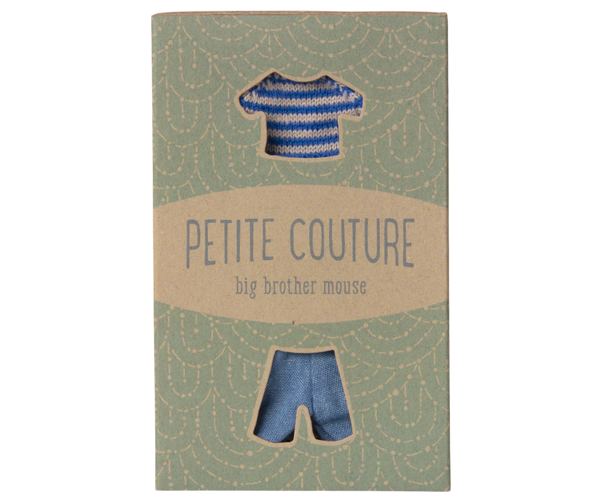 Maileg Knitted Sweater and Pants Outfit, Big Brother Mouse
