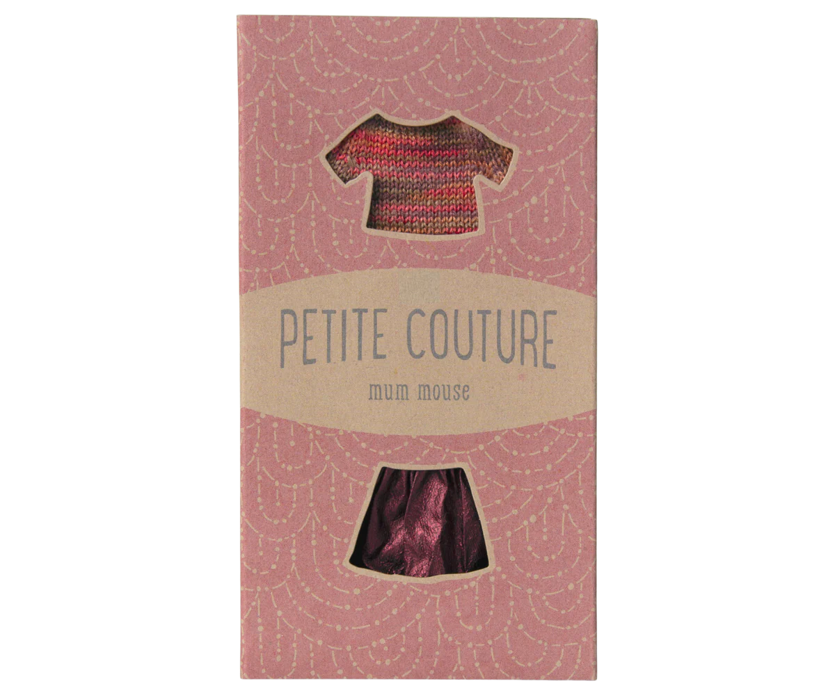 Maileg Skirt and Knitted Blouse Outfit, Mum Mouse