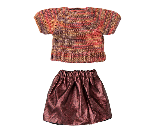 Maileg Skirt and Knitted Blouse Outfit, Mum Mouse