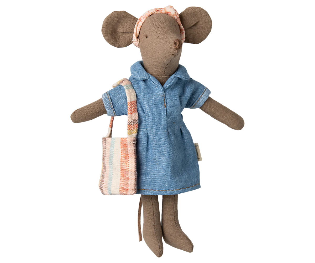 Maileg Denim Dress and Bag Outfit, Mum Mouse