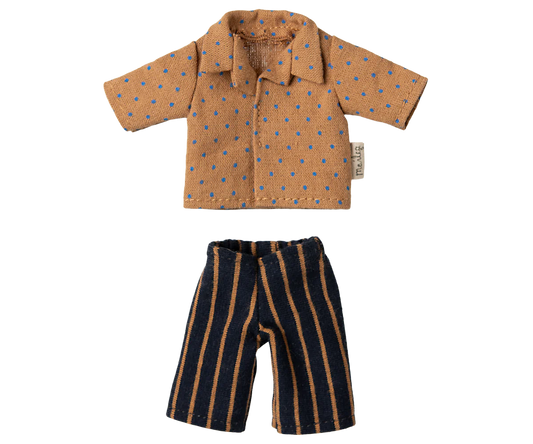 Maileg Shirt and Striped Pants Outfit, Dad Mouse