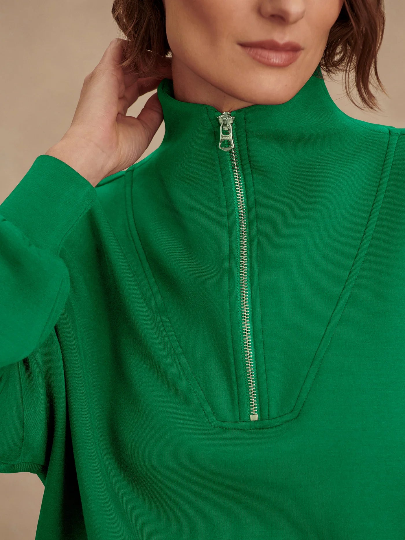 Varley Hawley Half Zip Sweat, Verdant Green