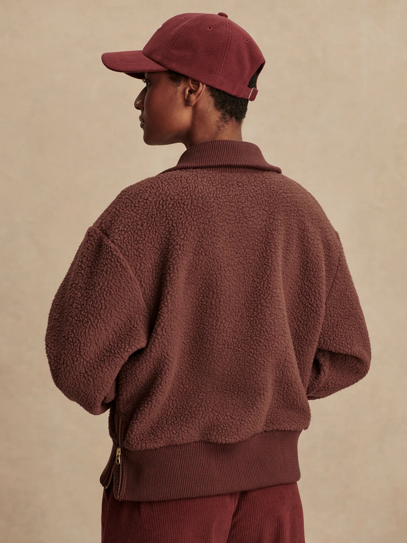 Varley Roselle Half Zip Fleece, Deep Mahogany