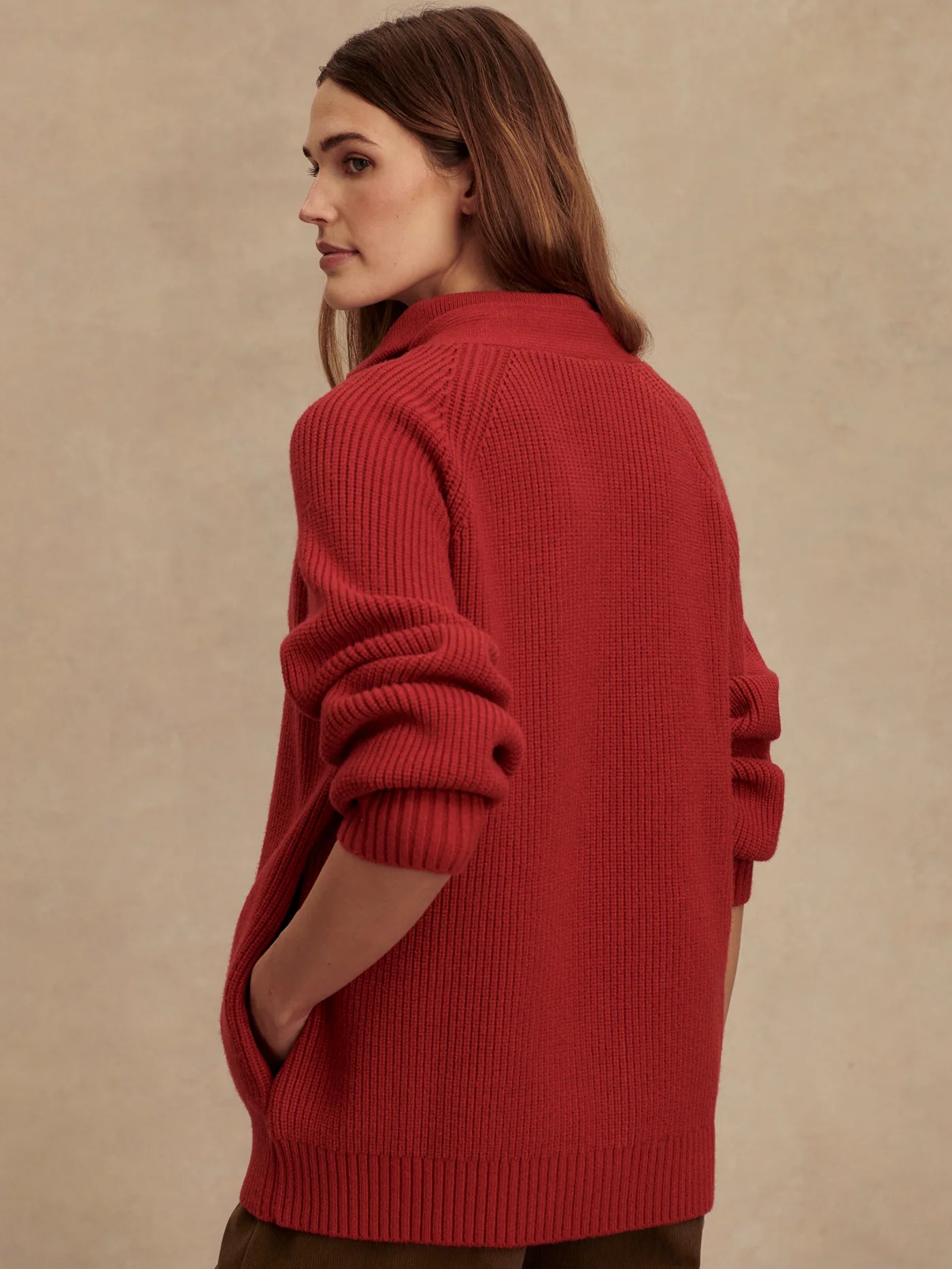 Varley Sitges Button Through Knit, Lava Falls