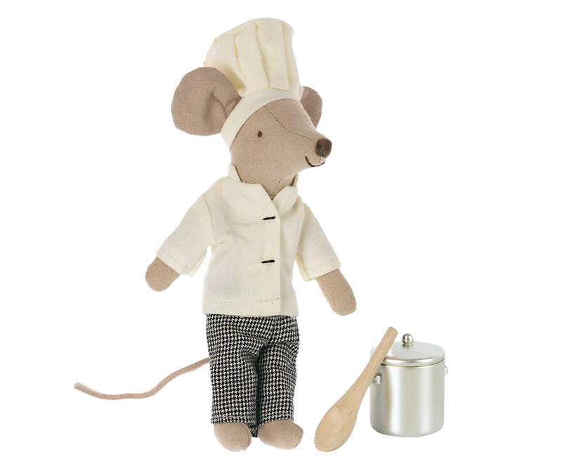 Maileg Chef Mouse W. Soup Pot & Spoon