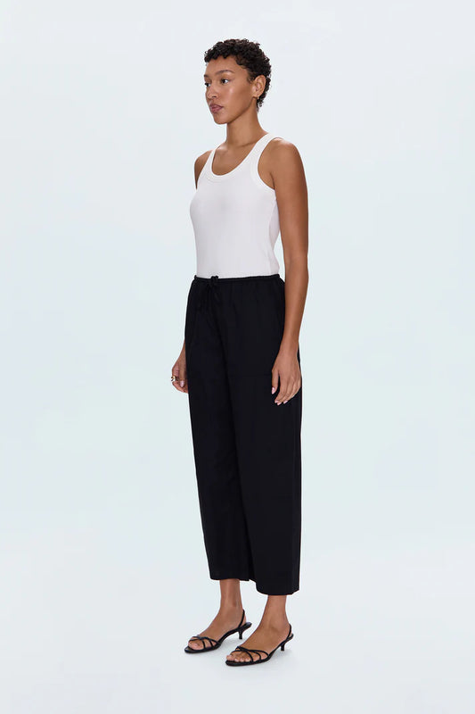 Pistola Theo Drawstring Poplin Pant, Noir
