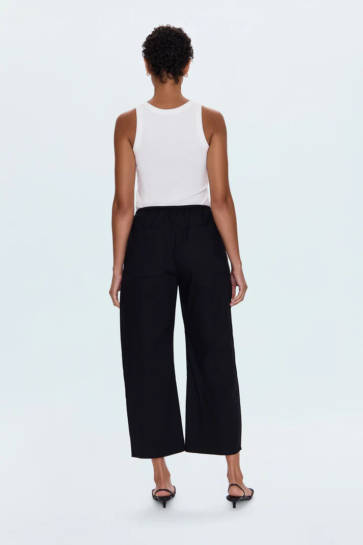 Pistola Theo Drawstring Poplin Pant, Noir