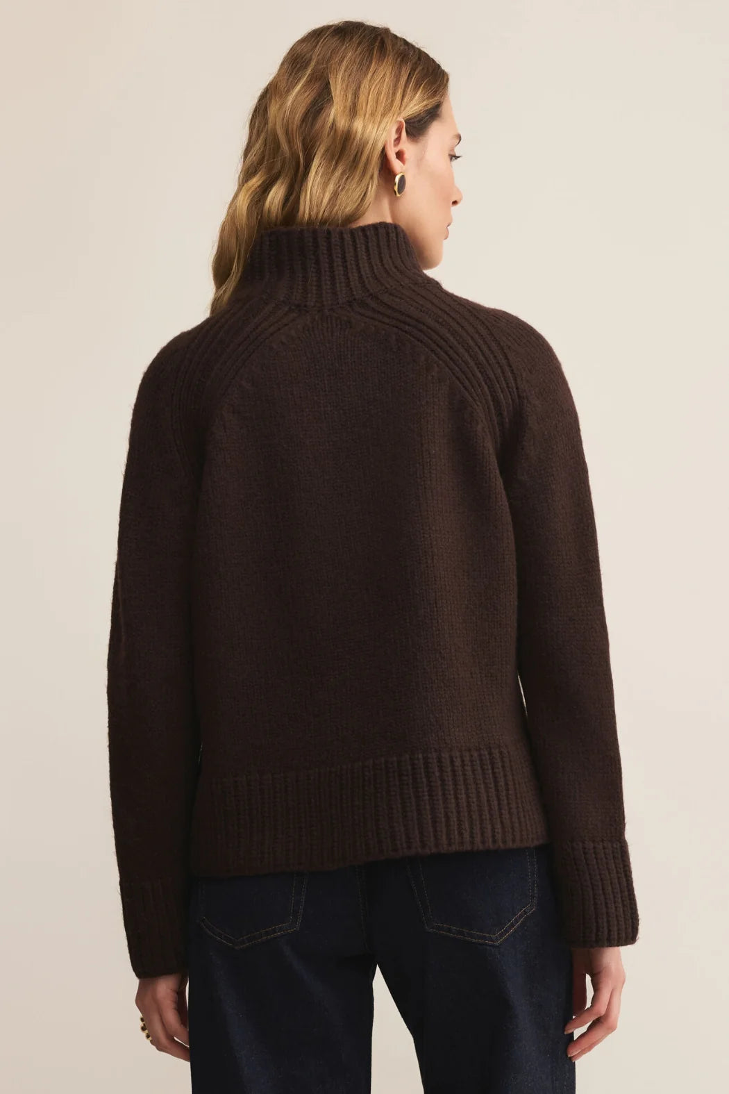 Z Supply Emerge Funnel Neck Sweater, Chocolate Cherry