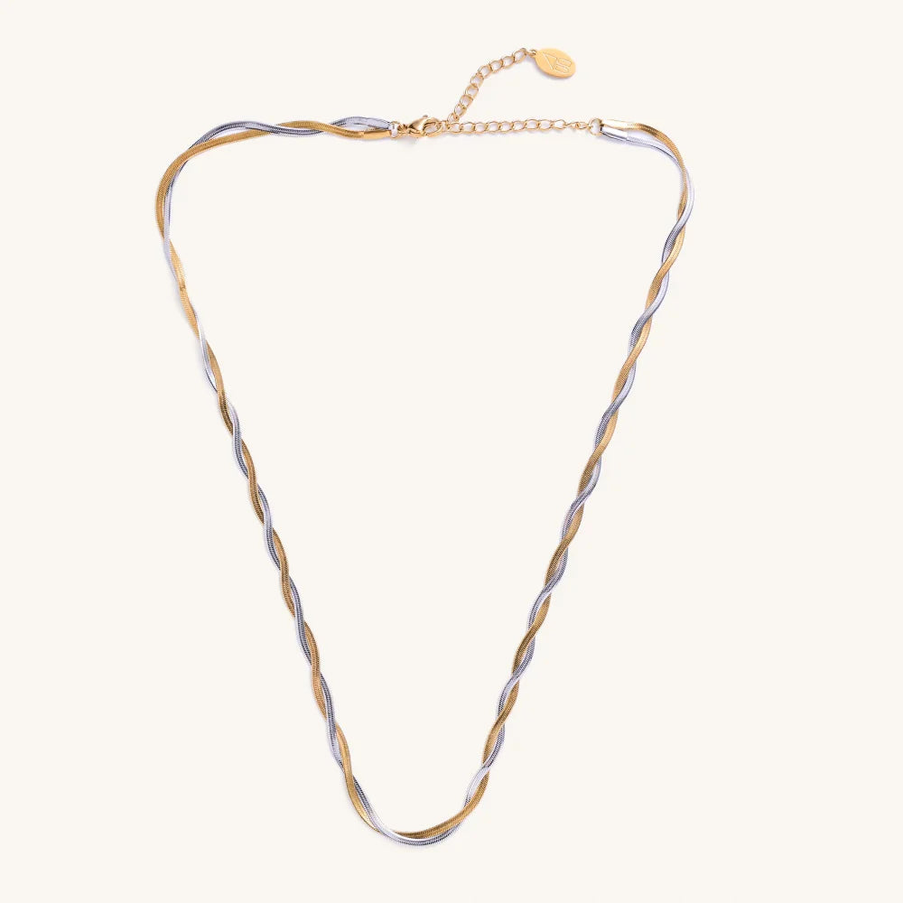 Nikki Smith Designs Mixed Metal Herringbone Necklace