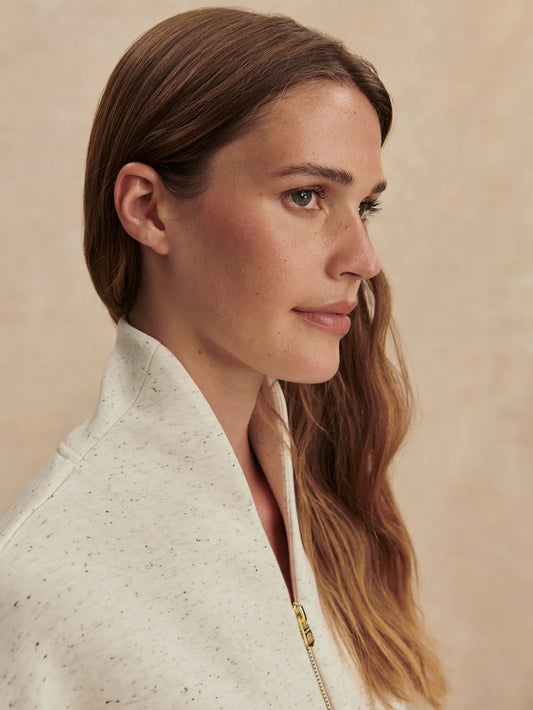 Varley Davidson Sweat, Ivory Marl Fleck