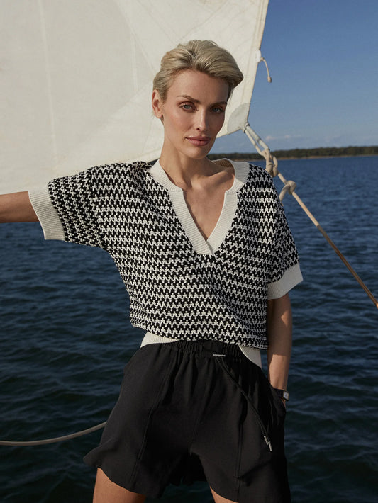 Varley Dora Knit Top, Egret