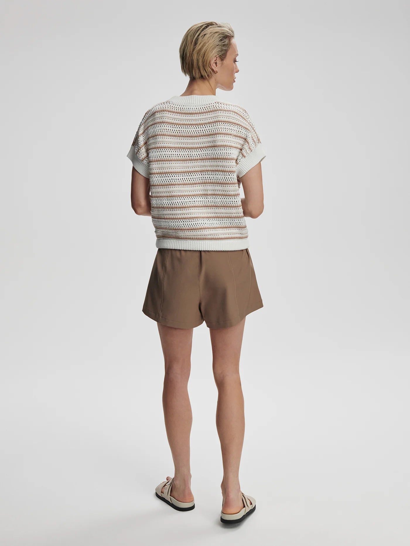 Varley Ciara Stripe Knit Top, Chanterelle Stripe