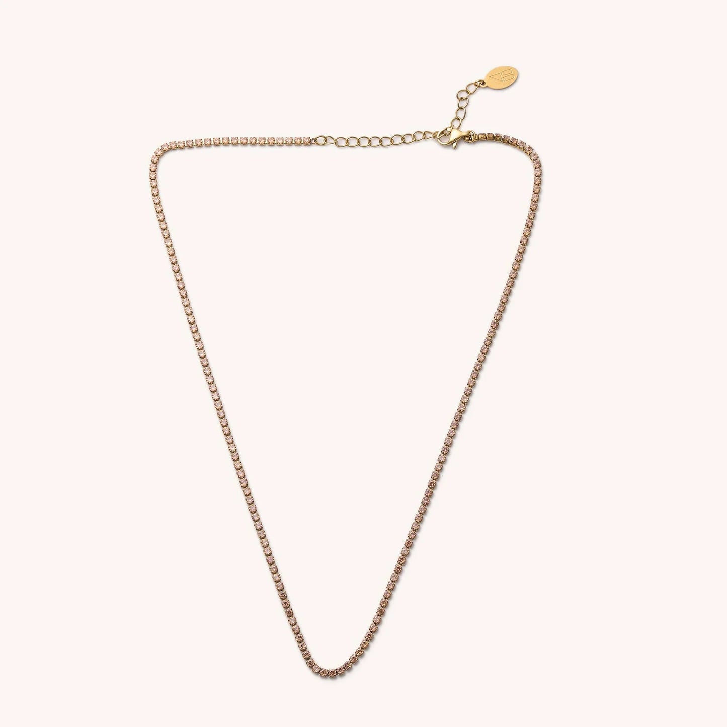 Nikki Smith Designs Mocha Micro Tennis Necklace, Gold