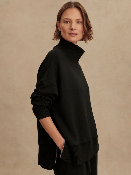 Varley Barker High Neck Sweat, Black