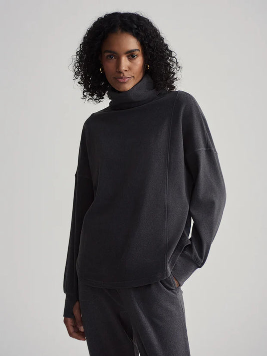 Varley Rainer Roll Neck Jumper, Black Marl