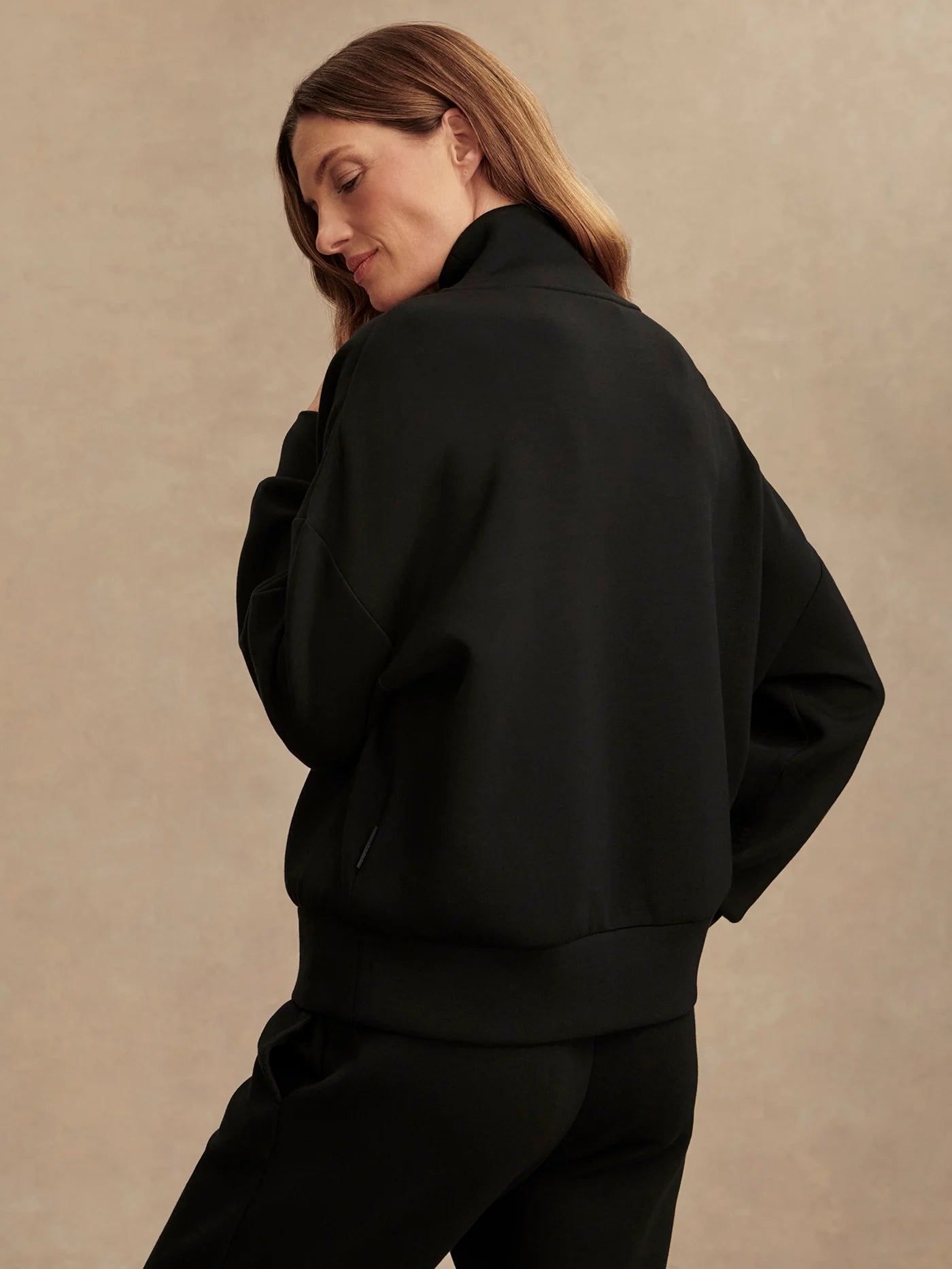 Varley Hawley Half Zip Sweat, Black