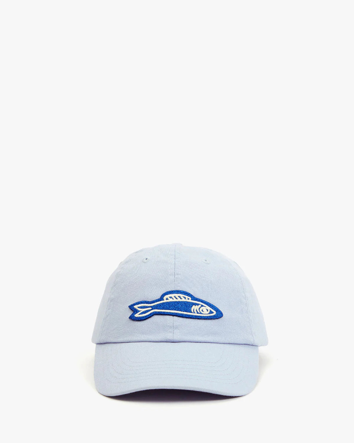 Clare V Baseball Hat, Baby Blue w/ Cobalt Sardine Patch