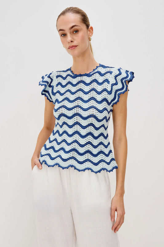 Rails Coen Top, Azure Scallop