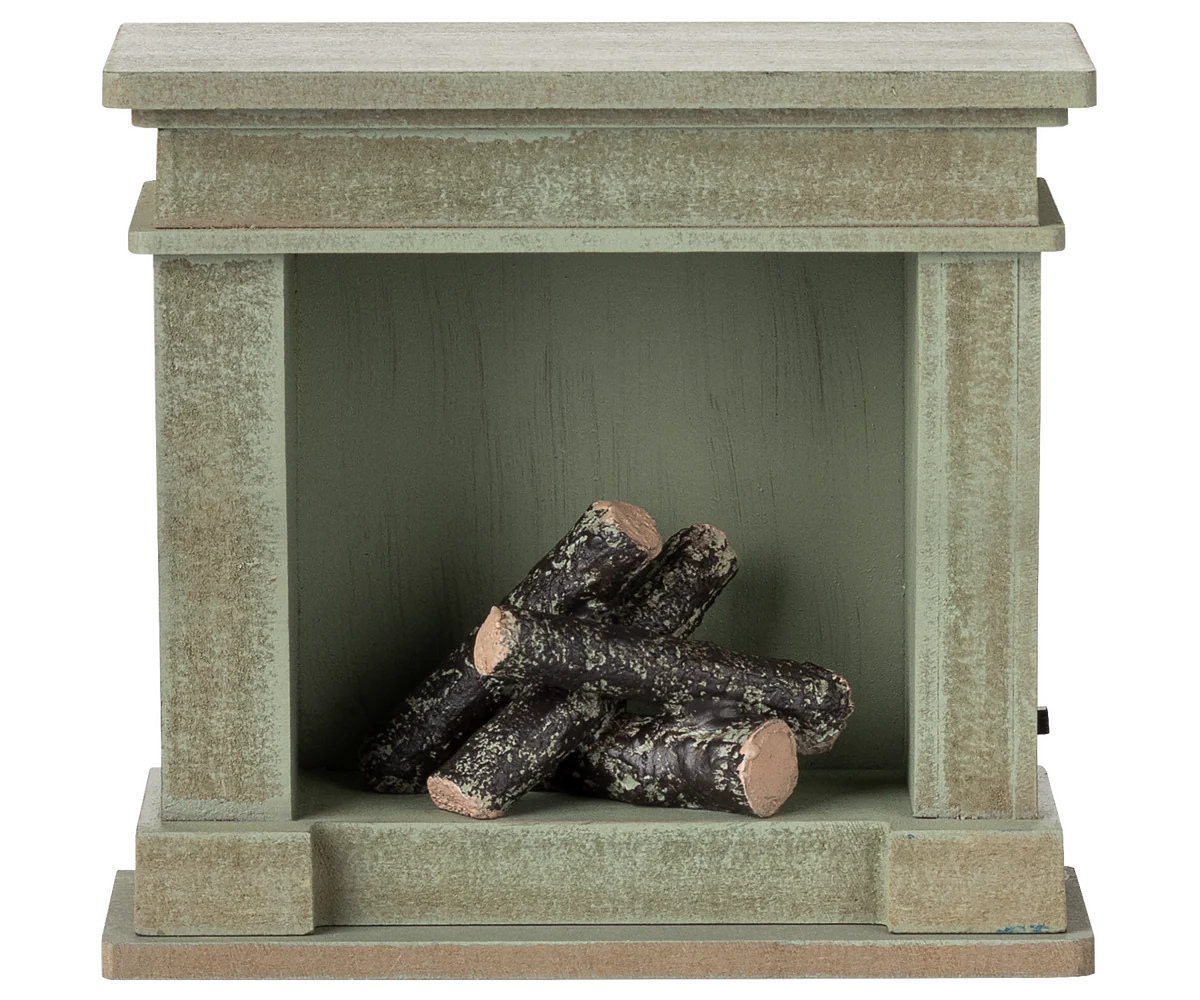 Maileg Fireplace, Miniature, Dusty Green