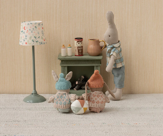 Maileg Fireplace, Miniature, Dusty Green