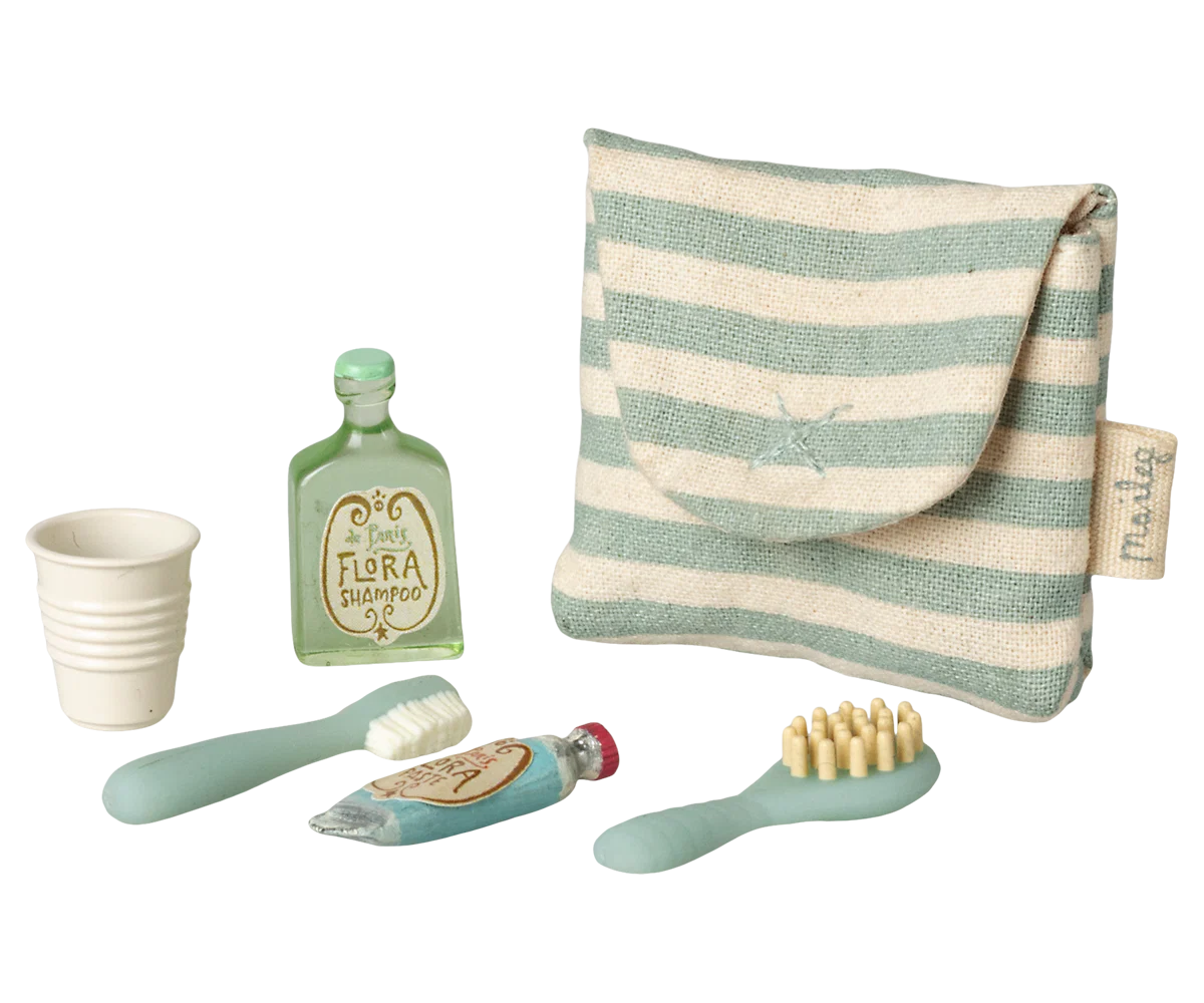 Maileg Toothbrush Set in Bag, Mouse - Multiple Options