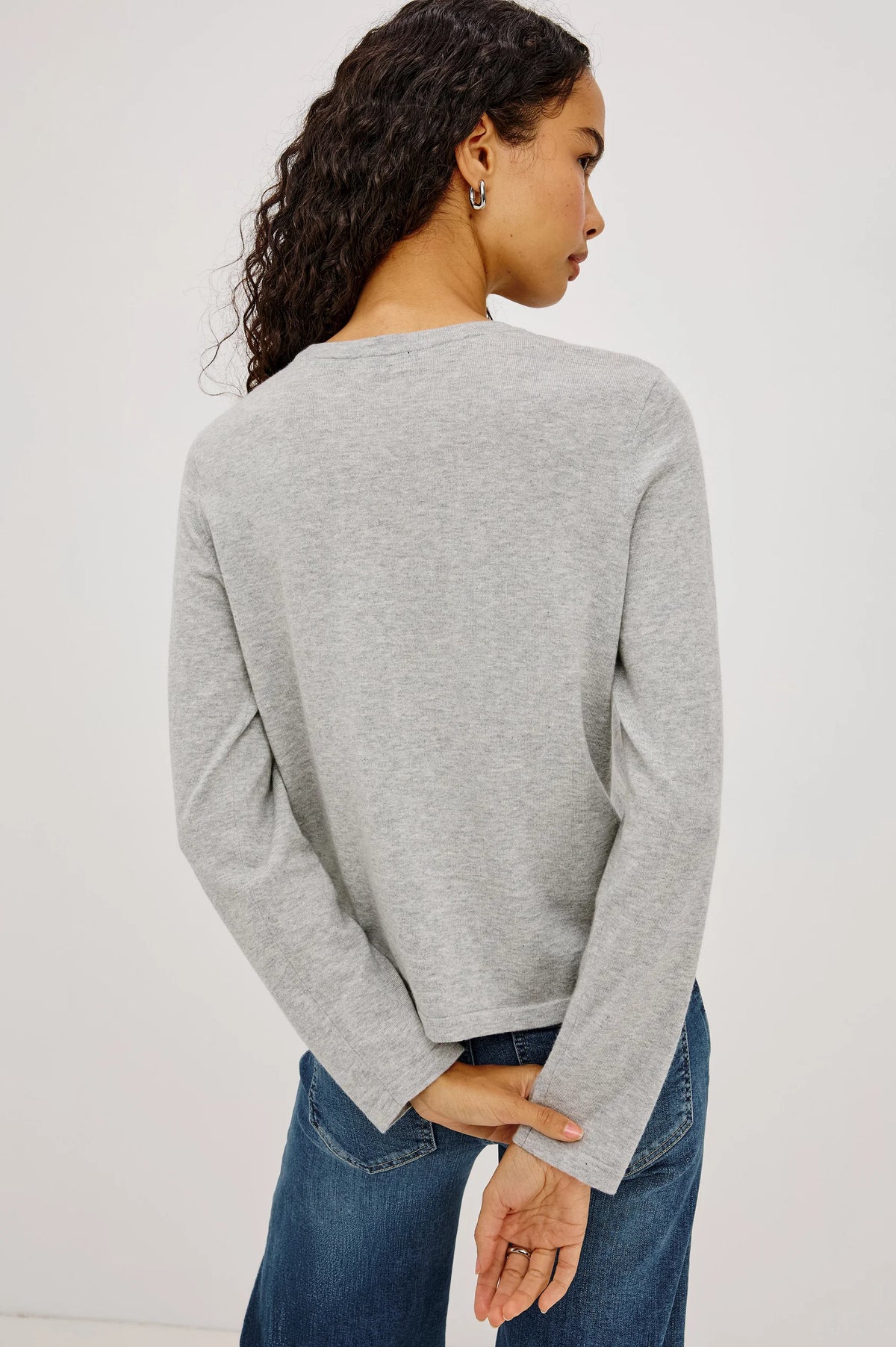 Rails Cotton Cashmere Long Sleeve Tee, Heather Grey
