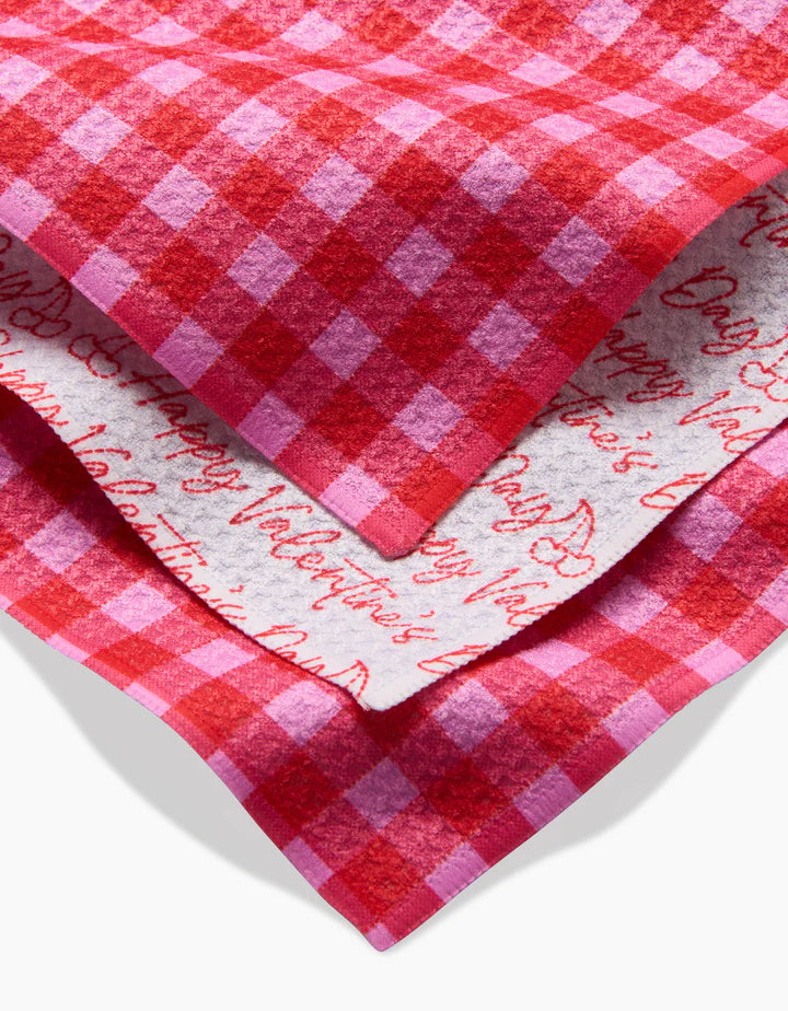 Geometry Valentines Dishcloth 3 Pack Set - Multiple Options