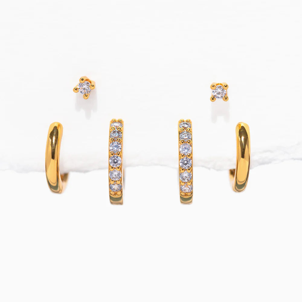 Girls Crew Essentials Earring Set, Gold