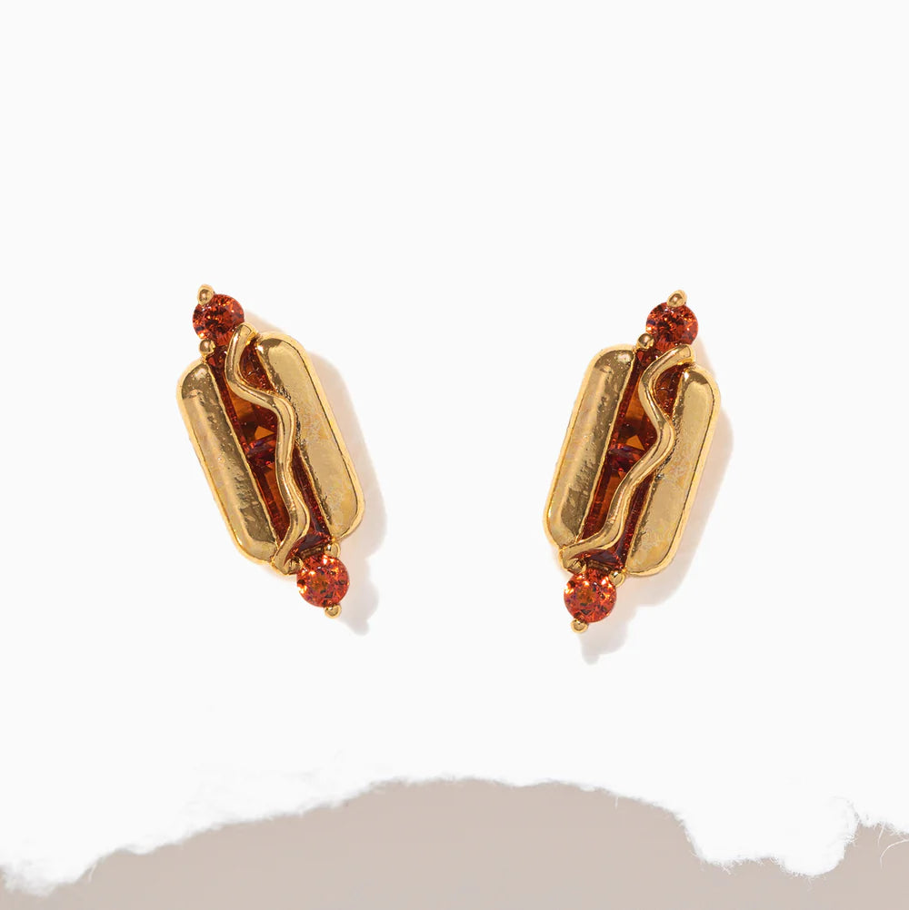 Girls Crew Hot Dog Studs, Gold
