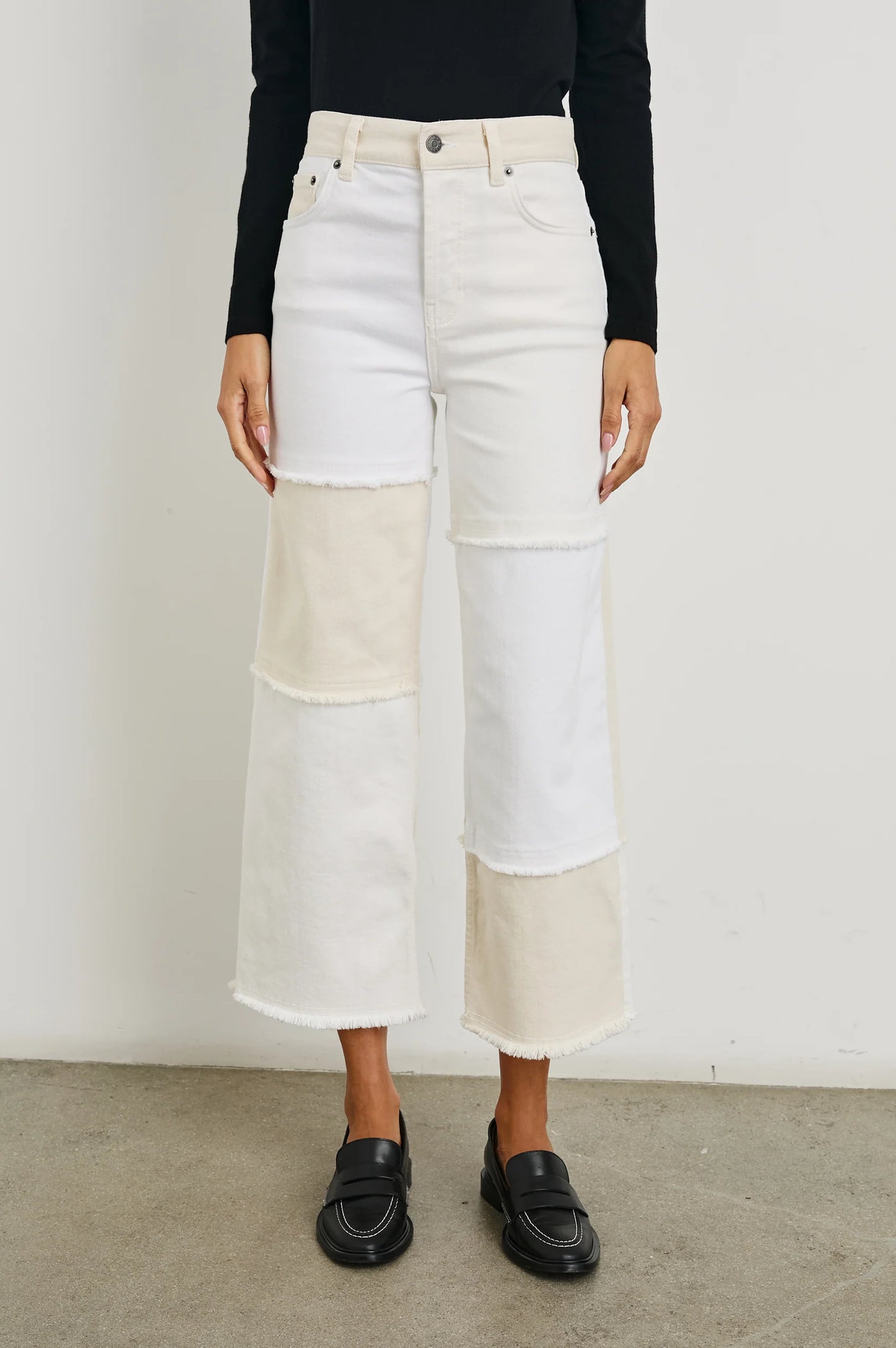 Rails Getty Crop Wide Leg, Ecru Patchwork