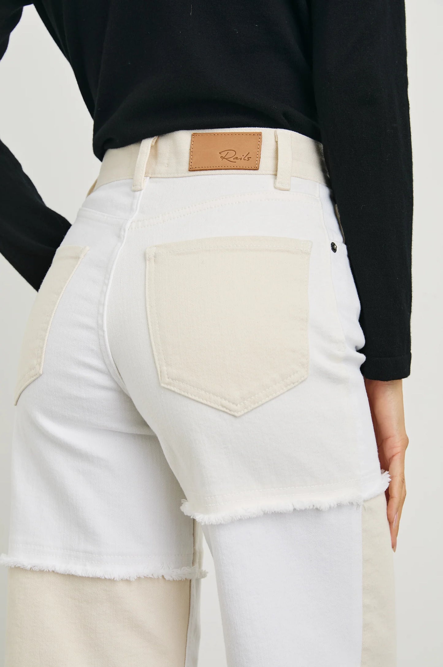 Rails Getty Crop Wide Leg, Ecru Patchwork
