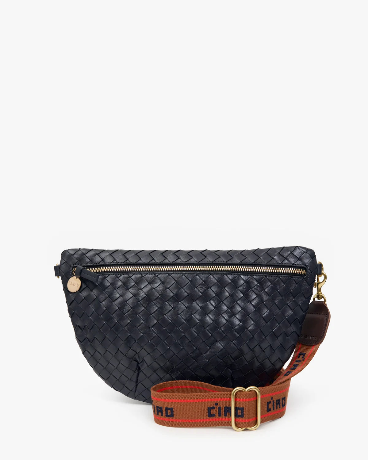 Clare V Grande Fanny, Twilight Navy Diagonal Woven