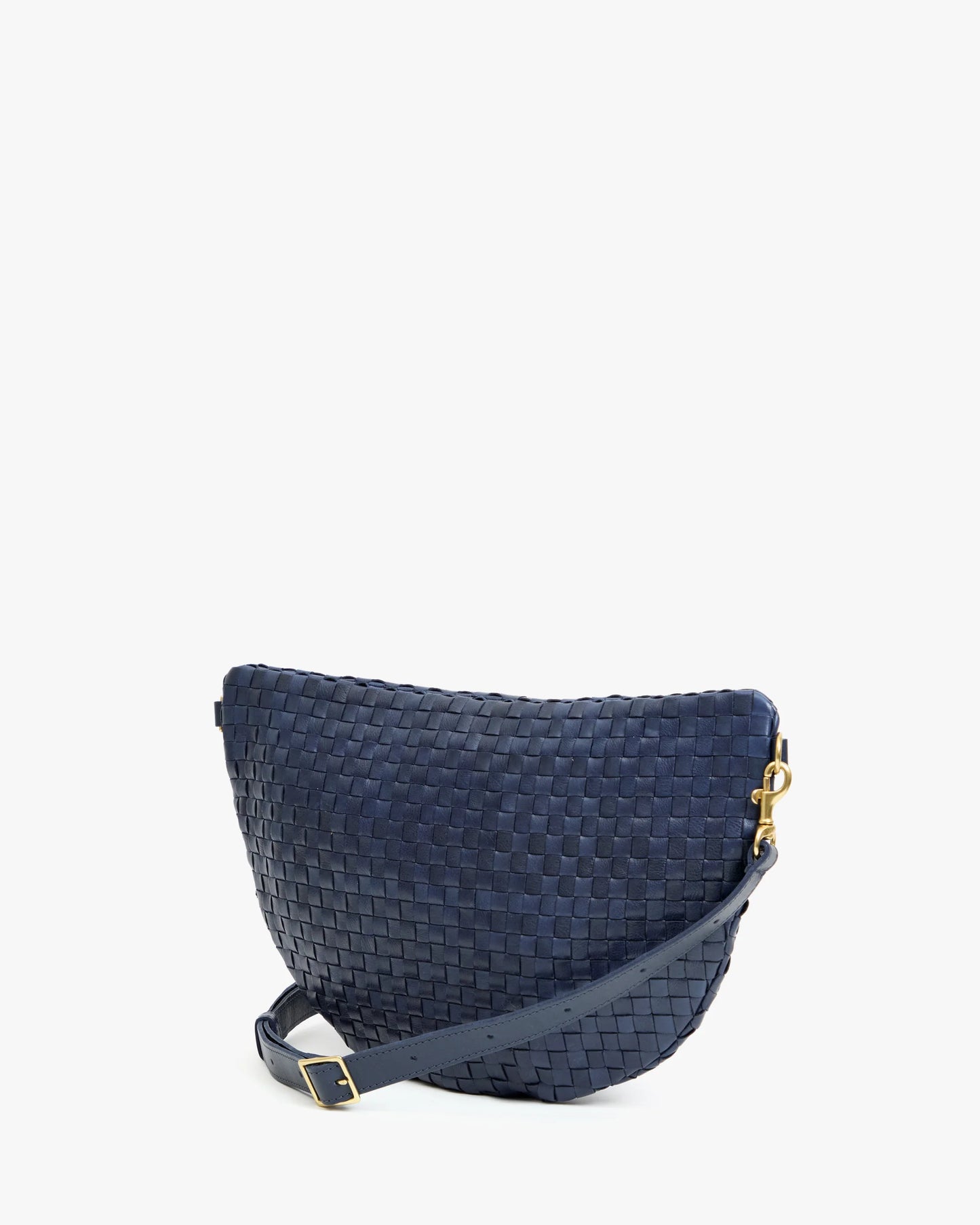 Clare V Grande Fanny, Bleu Marine Woven Checker