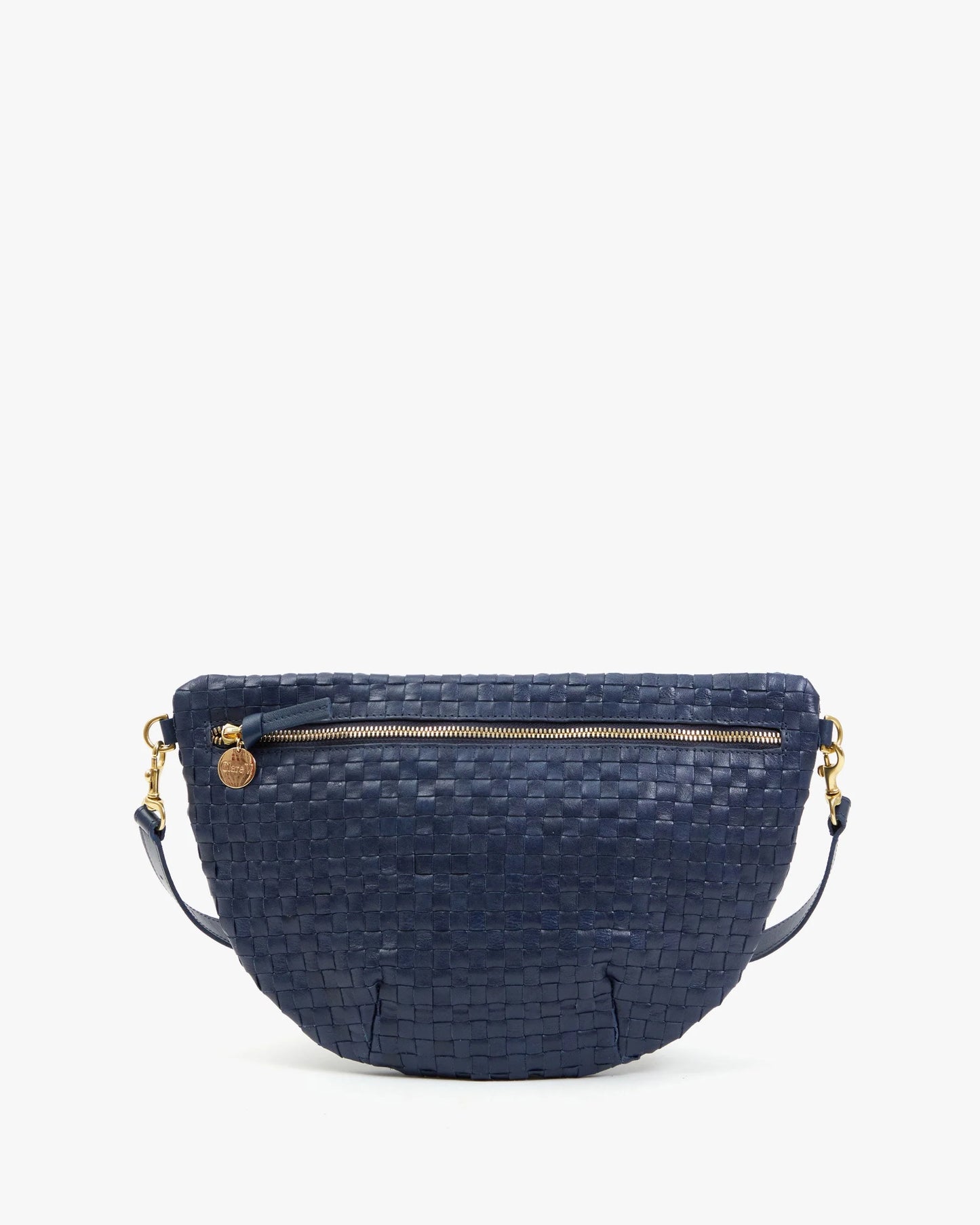 Clare V Grande Fanny, Bleu Marine Woven Checker
