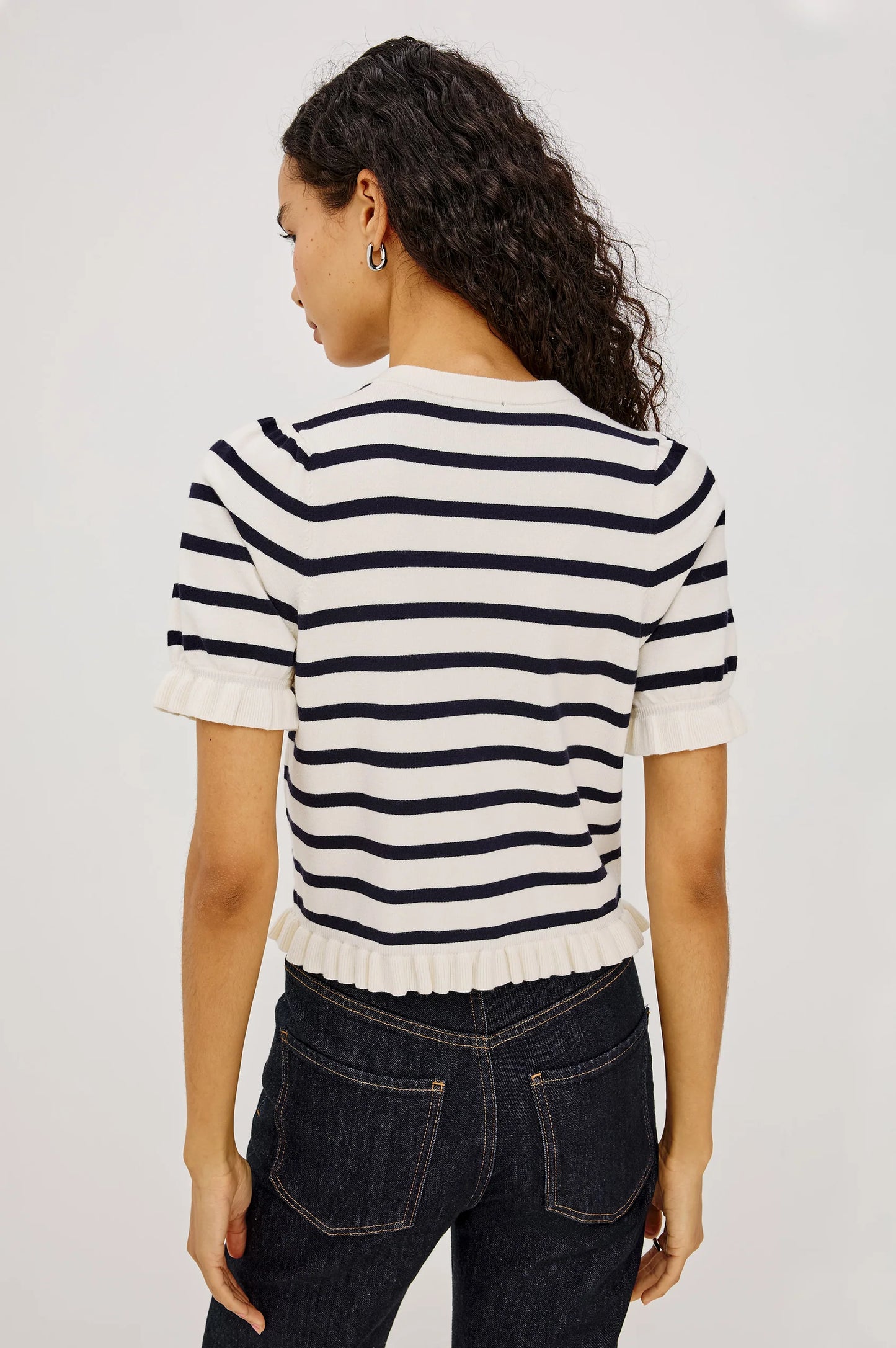 Rails Lora Top, Ivory Navy Stripe
