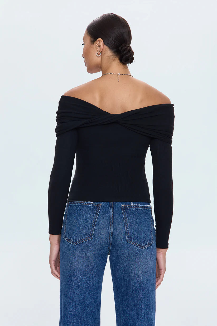 Pistola Lyra Off the Shoulder Top, Noir