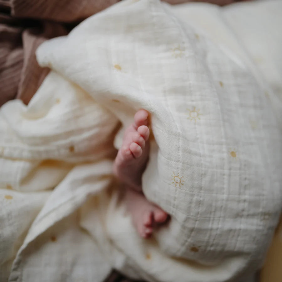 Mushie Muslin Organic Cotton Muslin Swaddle Blanket, Multiple Options