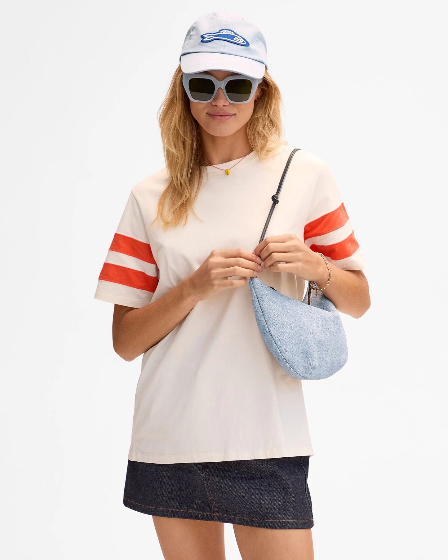Clare V Lune, Light Blue Denim Suede