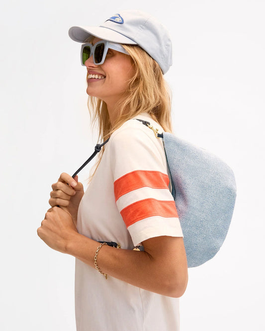 Clare V Lune, Light Blue Denim Suede