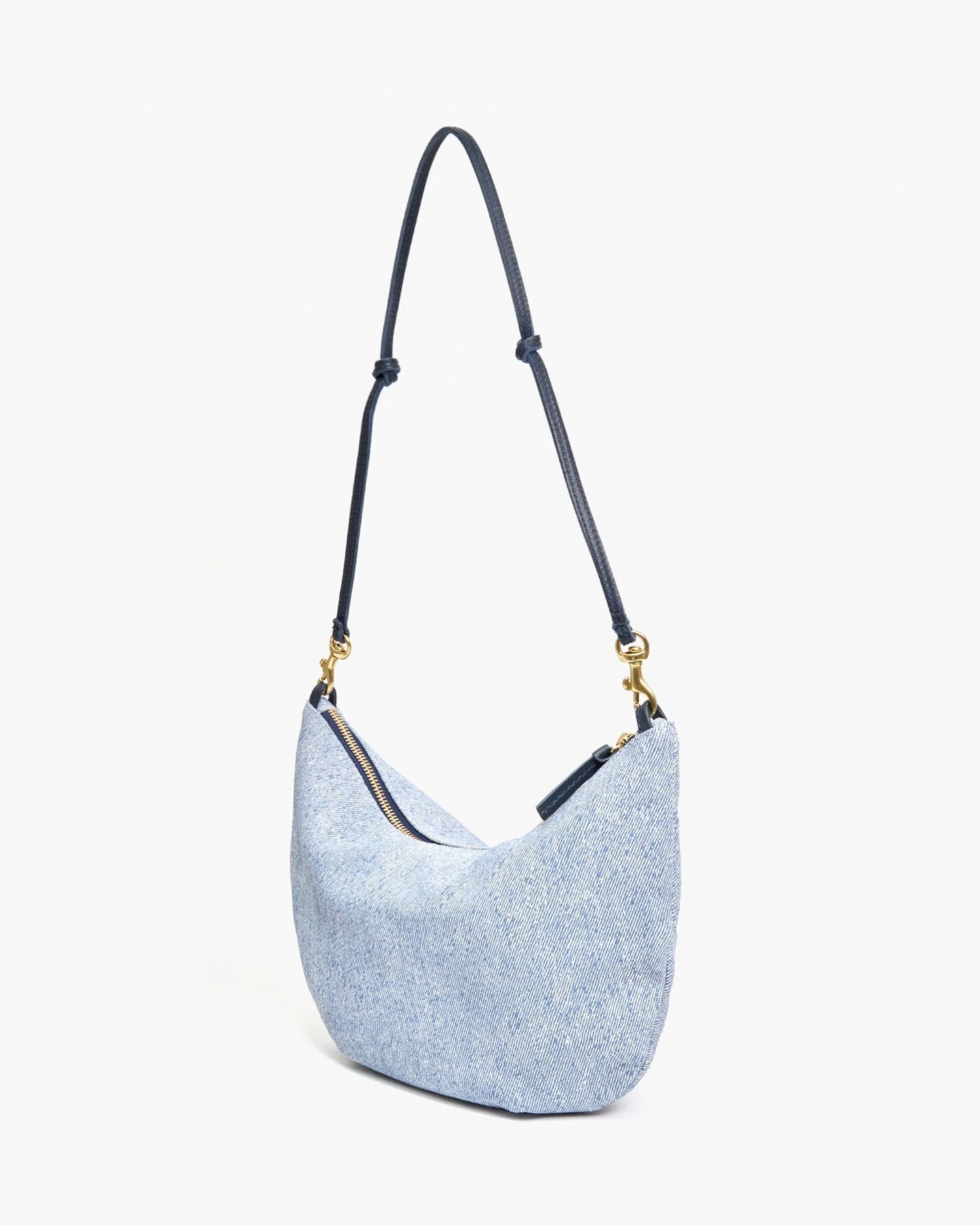 Clare V Lune, Light Blue Denim Suede