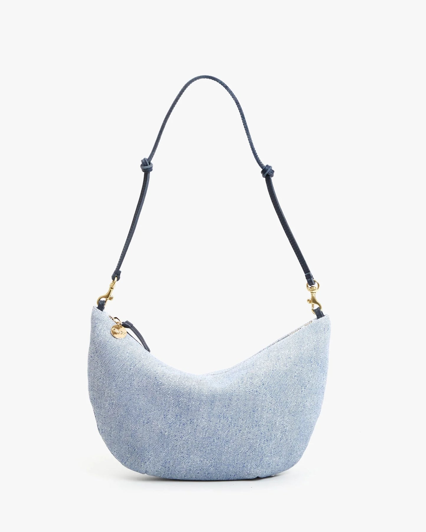 Clare V Lune, Light Blue Denim Suede