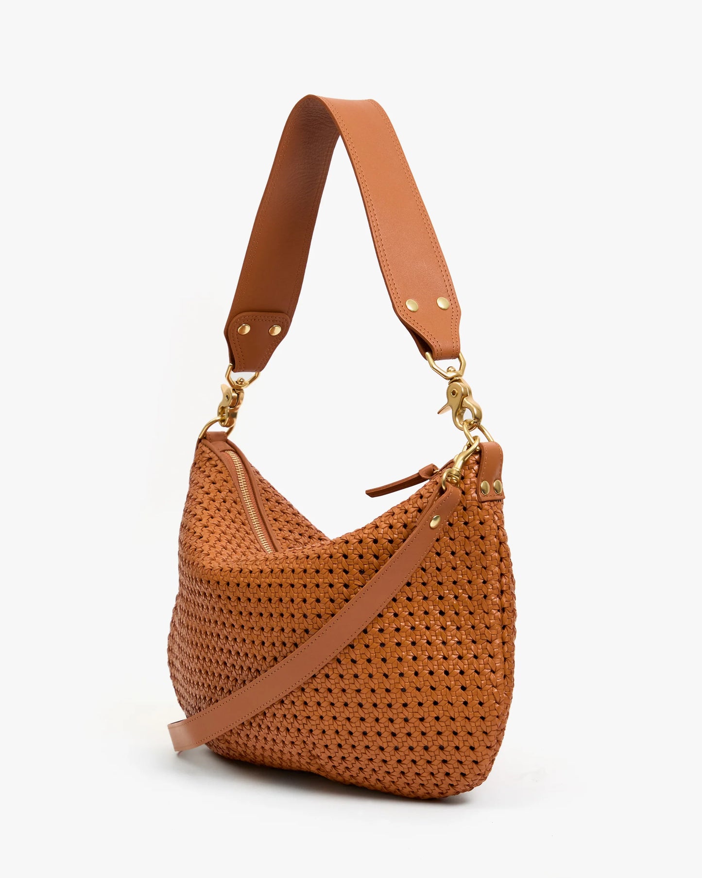 Clare V Moyen Messenger, Tan Rattan