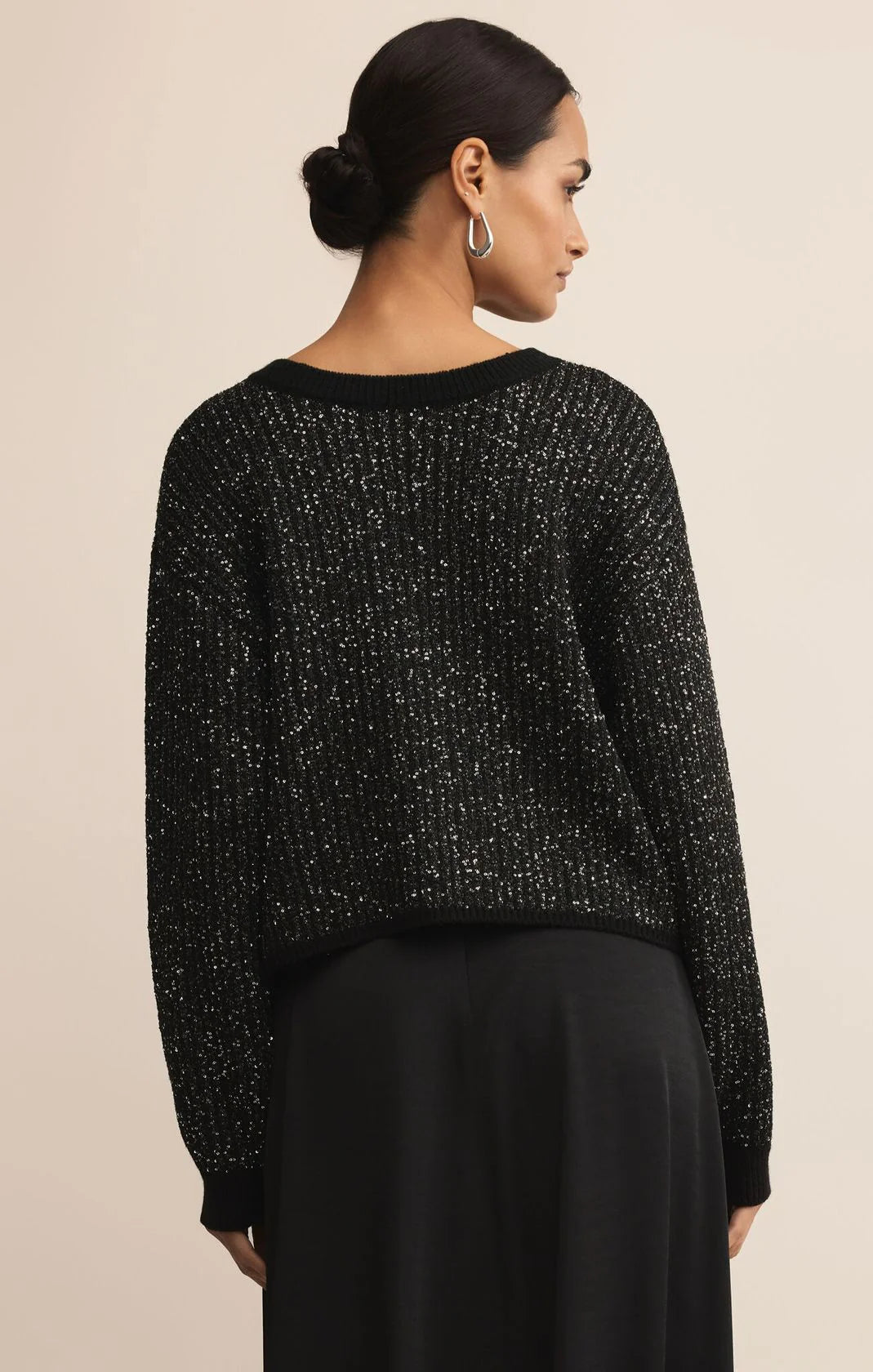 Z Supply Gleam Sequin Sweater, Black